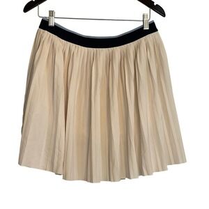 Cobble Lane XL Pleated Tennis Skort Cream Beige Navy Blue Elastic Waist Active